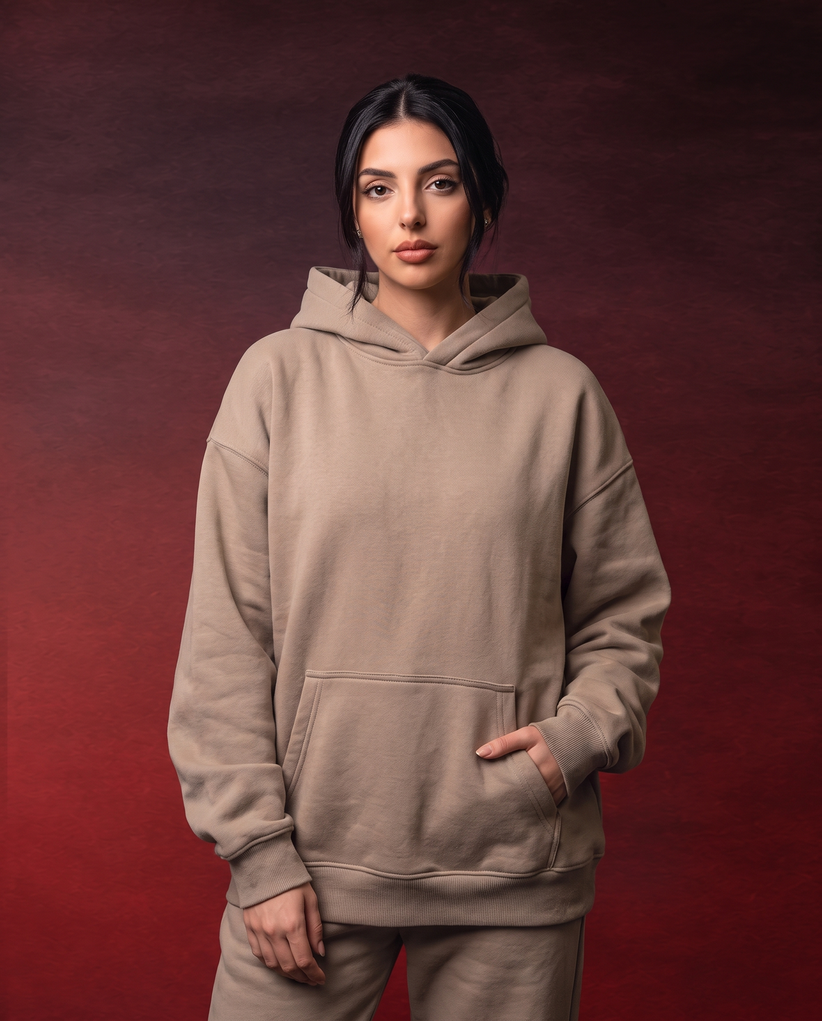 beige hoodie