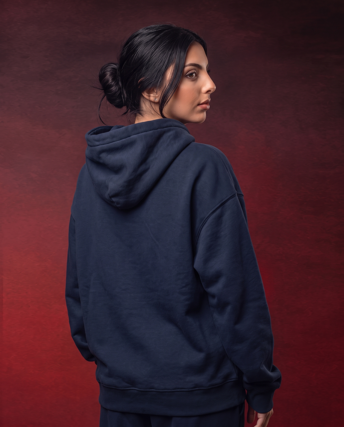 navy blue hoodie