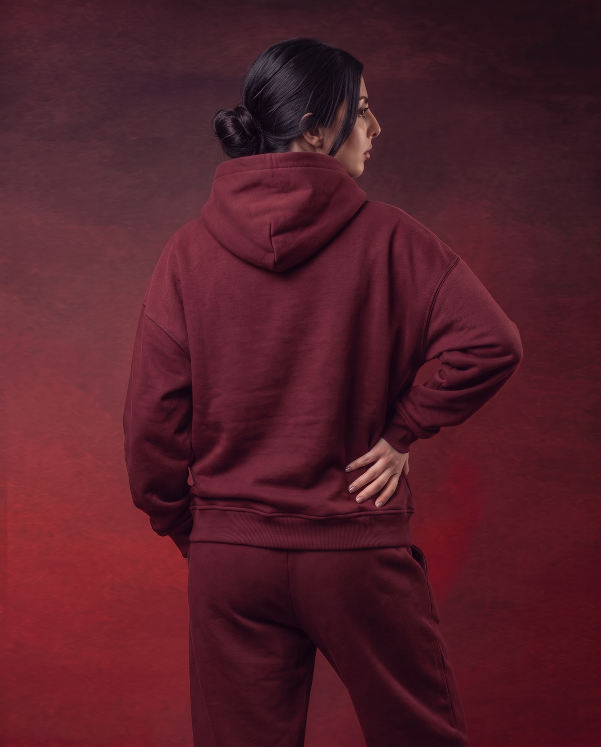burgandy hoodie