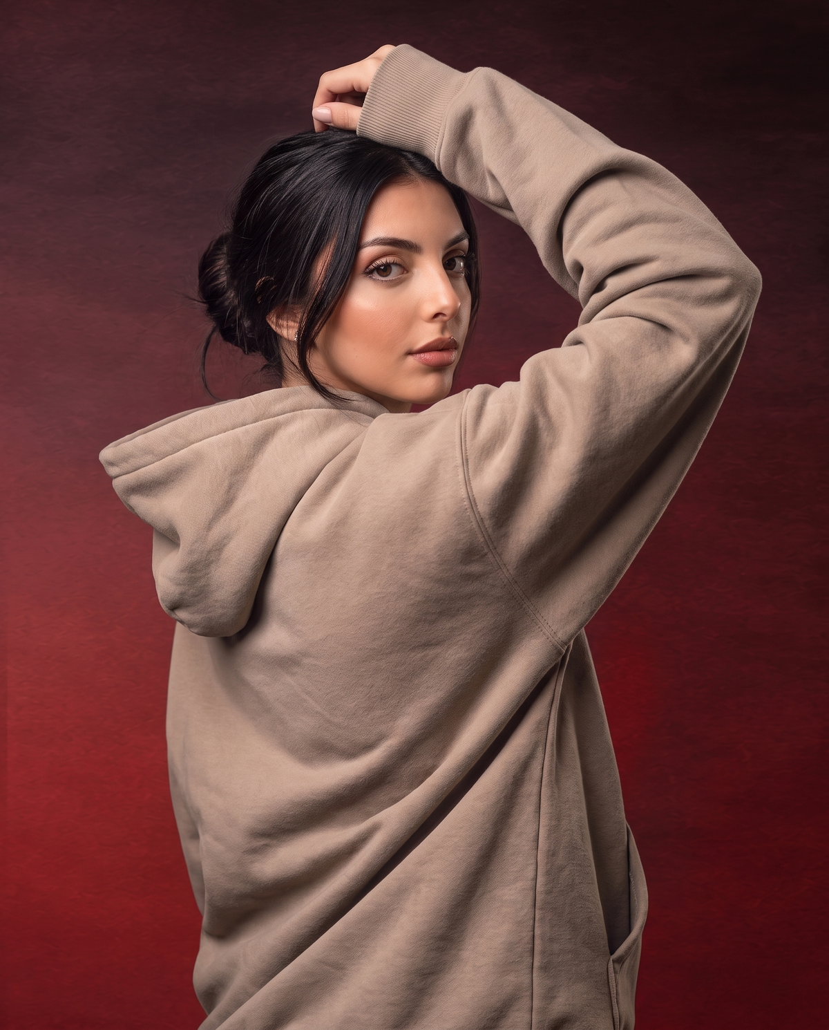 beige hoodie