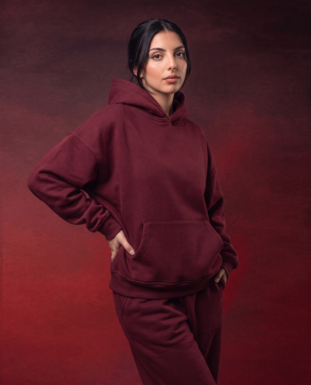 burgandy hoodie