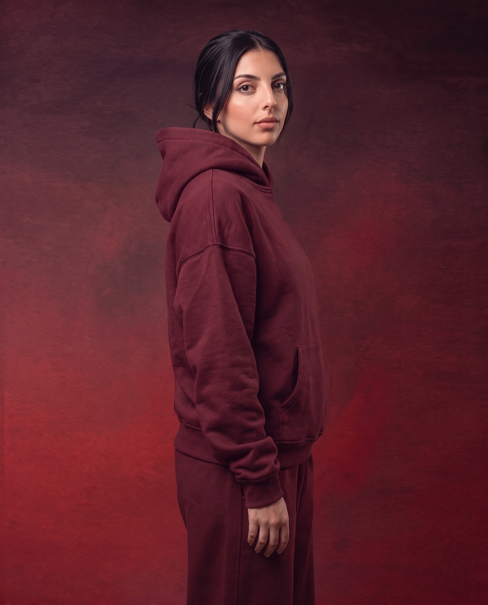 burgandy hoodie